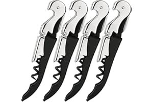 Waiter Corkscrew, Corkscrew Wine Opener, Wine Bottle Opener for Restaurant Waiters Bartenders Sommelier, 4Pack