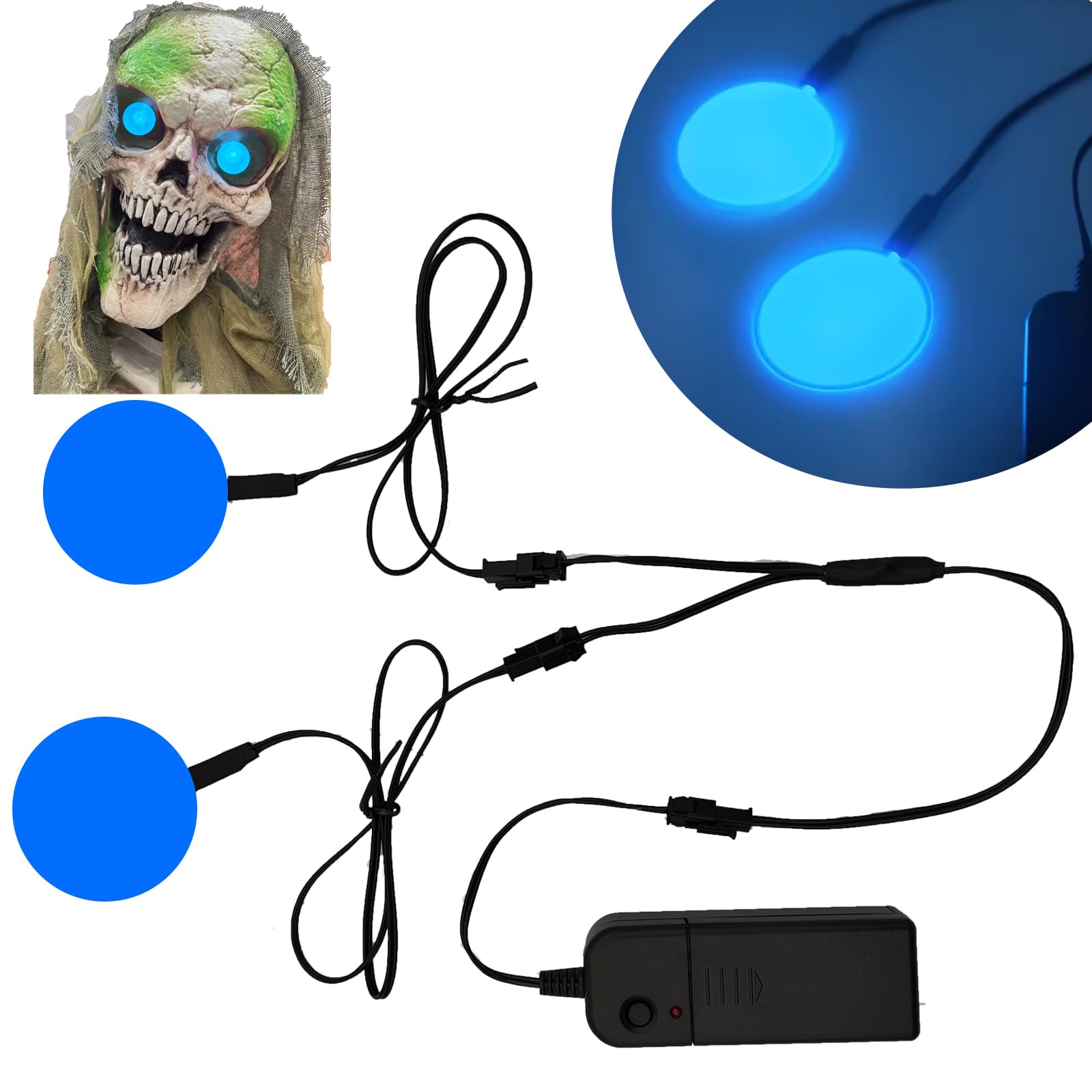 Ygmylandbb Electroluminescent Panels, EL Panels Light, Round Neon Eyes Decorative el Illumination Glowing Eyes