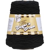 Lily Sugar'n Cream Cotton Cone Yarn, 14 oz, Black , 1 Cone