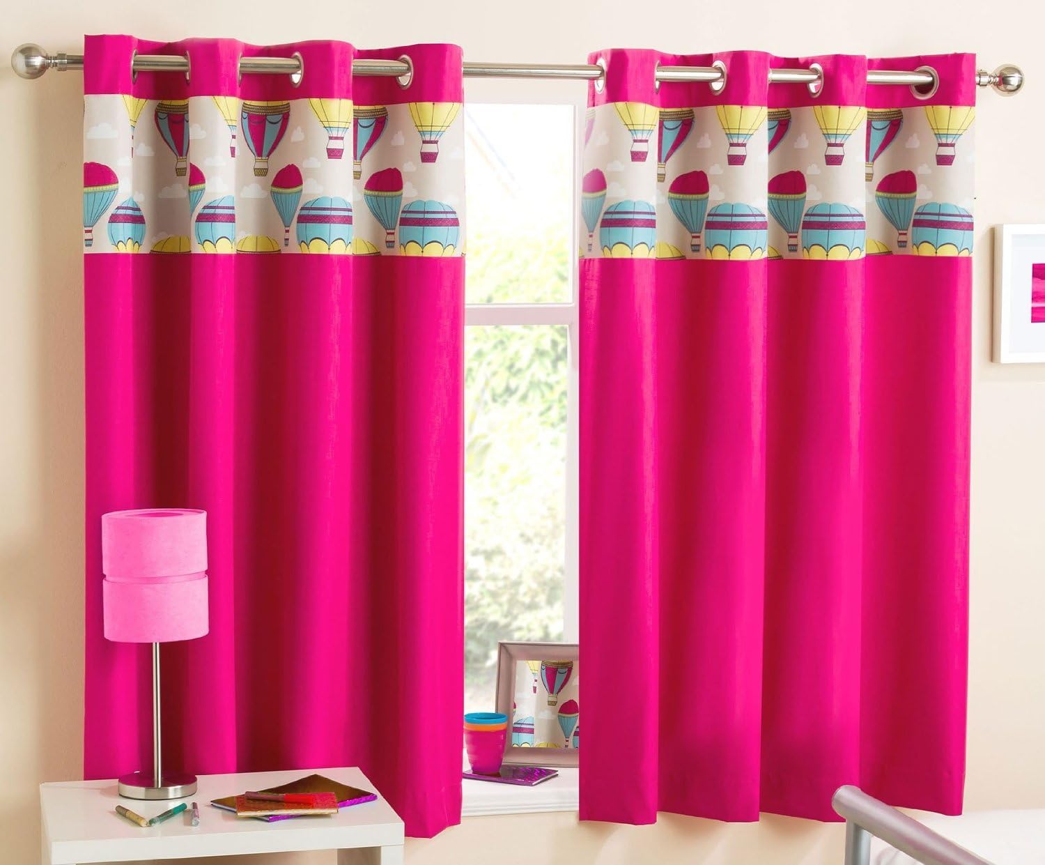 Pink Gingham Baby Bedroom Curtains Blackout Thermal 46 x 54 Thermal