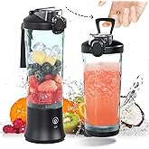 DENOKIN Portable Blender 20oz Vessel, Cordless Personal Size Blender for Shakes and Smoothies with 6 Blade Small Blender for Kitchen, Home, Travel
