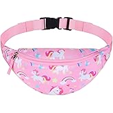 Vipdeal Unicorn Kids Fanny Pack for Girls, Travel Small Waist Bag Crossbody Belt Bag for Little Girls Toddler Cute Fanny Bag, Pink