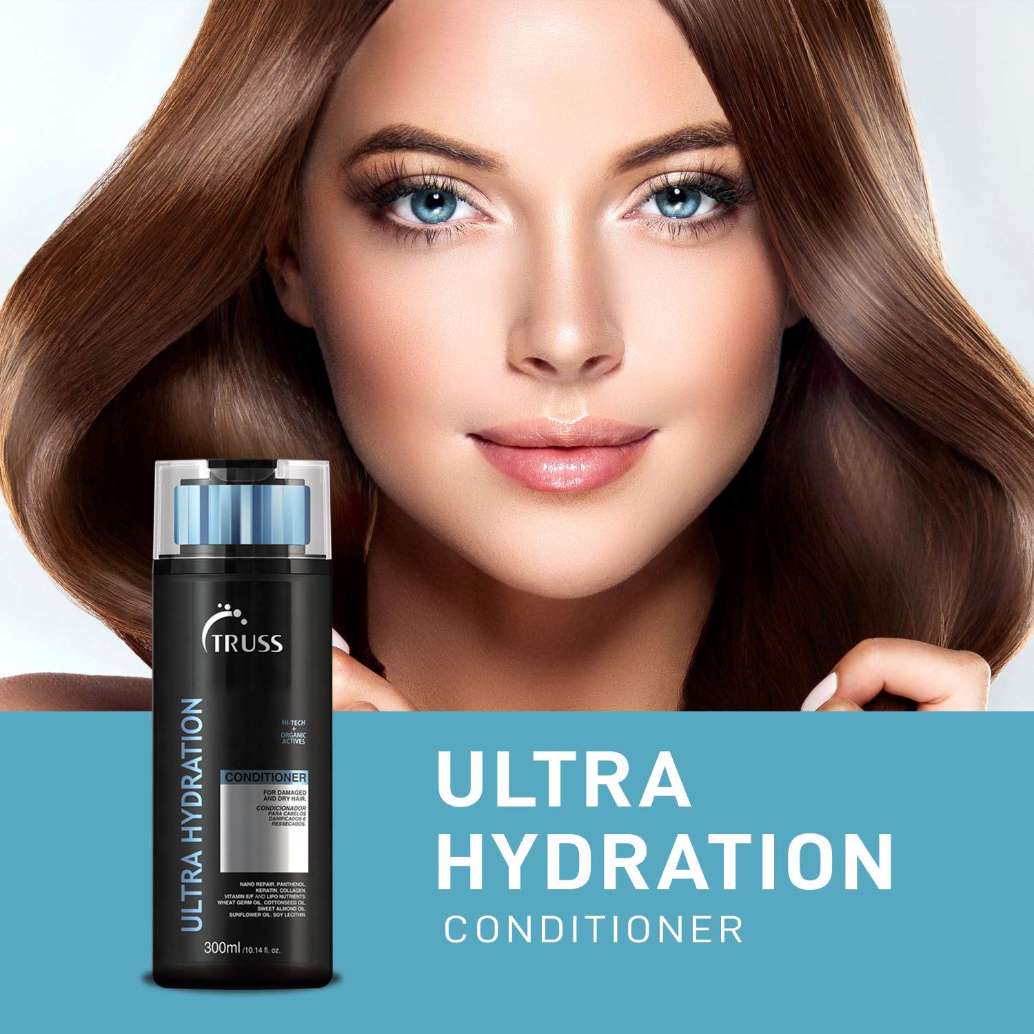 TRUSS Ultra Hydration Hair Conditioner for Women & Men - Moisturizing Treatment for Dry, Damaged Hair - Adds Shine & Body - Color-Safe for All Textures - Restores Vital Nutrients (300 ml)