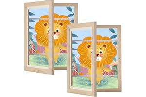 SANGMUCEN 2-Packs Kids Art Frame, 8.5x11 Artwork Picture Frames Changeable, Front Opening Picture Display Frames Holds 150, A