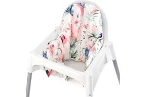 CARUILI Baby High Chair Cushion Cover, Inflatable Cushion Cover, High Chair Accessories, Removable and Machine Washable, Plant Printed (Cover Only)