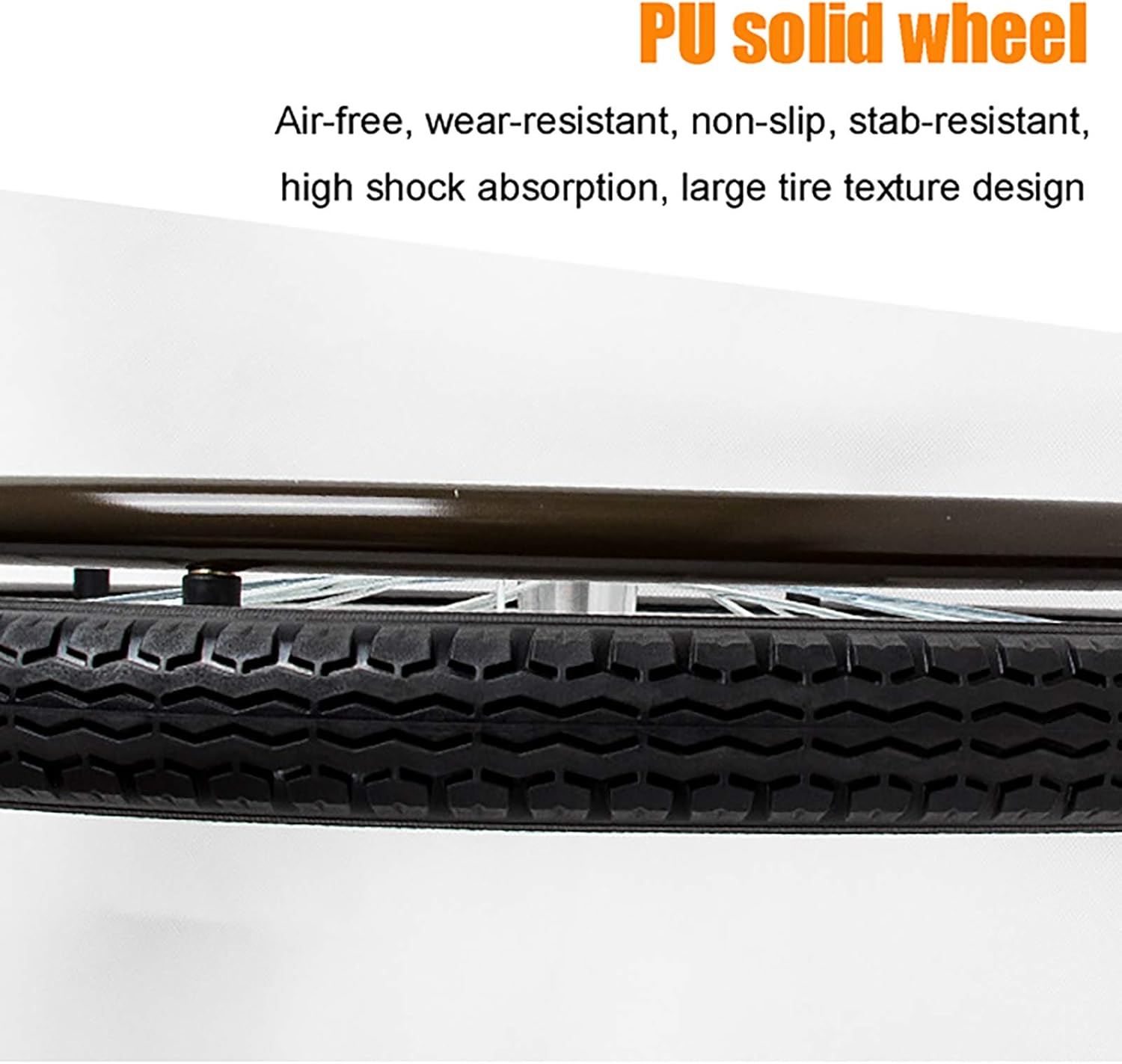 24inch Rear Caster Tires Wheels Assembly, Solid Rubber Walker Wheels Aluminum Handrim For Many Standard Wheelchairs/Electric Wheelchair 1 Pair: Kitchen & Dining