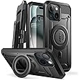 SUPCASE for iPhone 15 Case with Stand (Unicorn Beetle Pro Mag), [Built-in Screen Protector & Belt Clip] [Compatible with MagSafe] Military-Grade Magnetic Phone Case for iPhone 15/14/13, Black