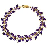 Galaxy Gold GG 14k Solid Rose Gold Butterfly Bracelet Amethysts