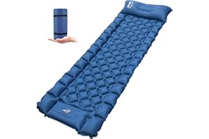 ONTYZZ Ultralight Inflatable Sleeping Mat Camping Sleeping Pad Waterproof Sleeping Mat Milk Silk Fabric with Pillow and Built