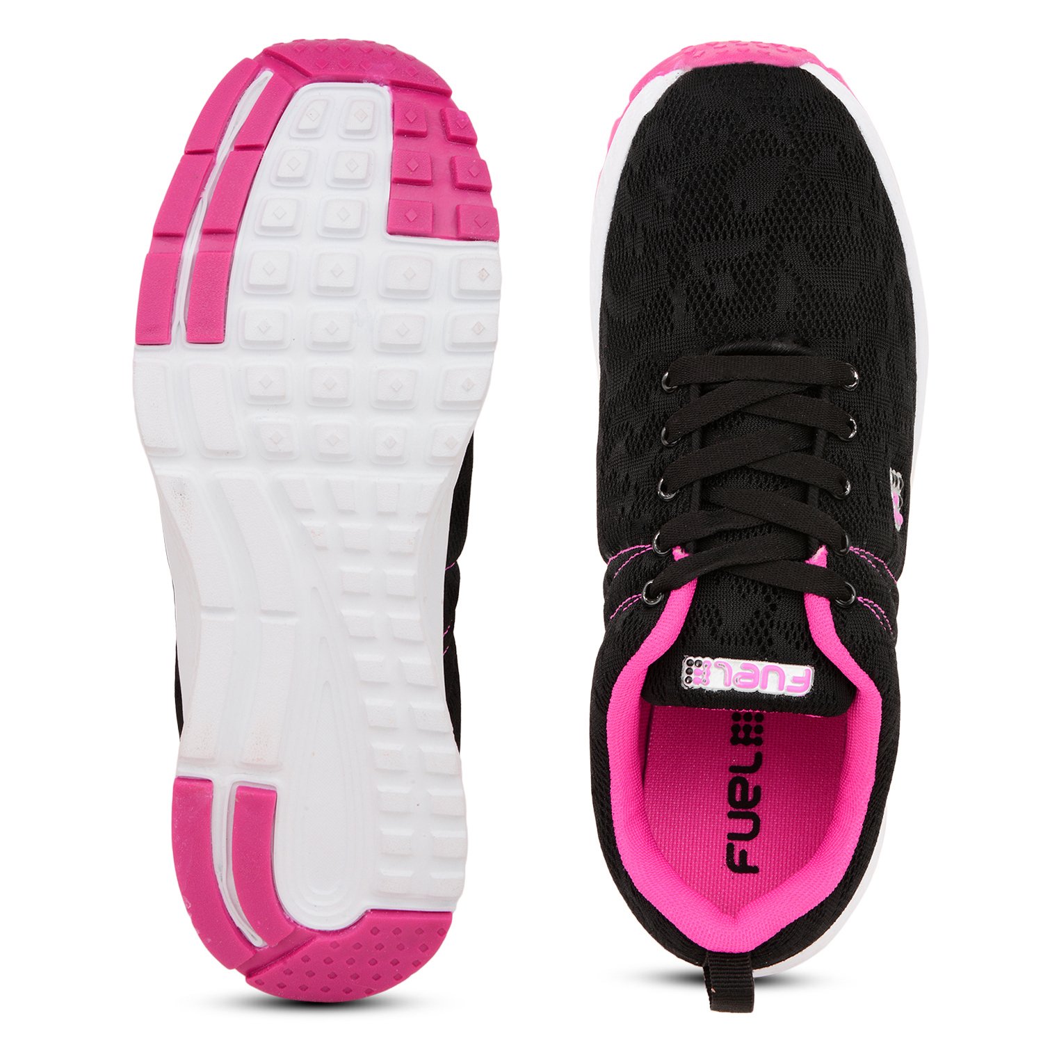 fuel women's mesh laced-up solid running shoes
