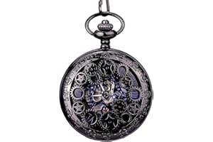New Brand Mall Men’s Pocket Watch with Chains Steampunk Mechanical Pocket Watches Christmas Graduation Birthday Gifts Fathers Day