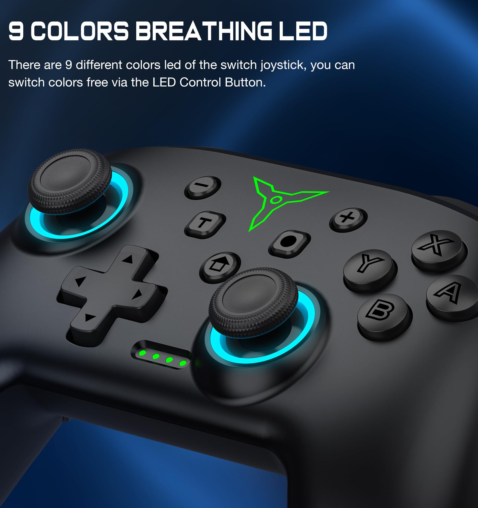 Switch Controller, Wireless Switch Controller Compatible with Switch Controller/Switch 2/Switch Lite/OLED, Wireless Switch Controllers Work with iOS/Android/PC with RGB Light, Programmable, TURBO & Wakeup