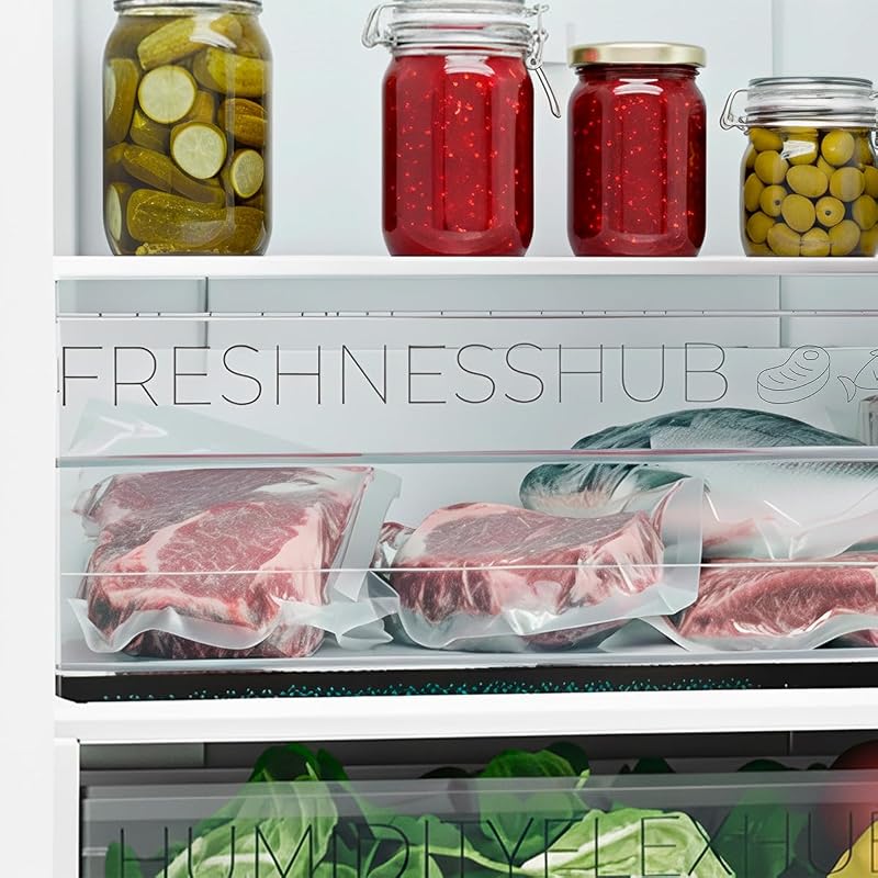 Kühl-Gefrier-Kombination 322 L Bolero CoolMarket Combi 322i Dark D, 185,5 cm Höhe, 59,5 cm Breite, Multi-Airflow-Technologie, HumidityFlex HUB, LED-Innenbeleuchtung
