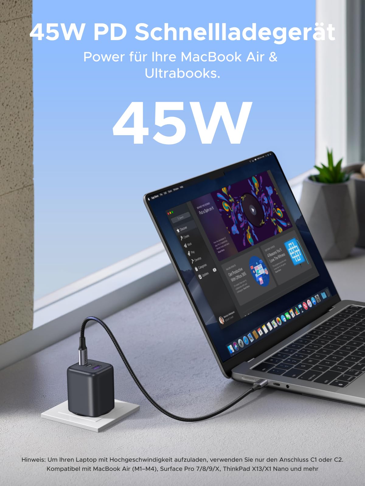 UGREEN 45W USB C Ladegerät 3-Port PPS Schnellladegerät 30W PD Netzteil GaN Charger Adapter kompatibel mit Galaxy S25 Ultra, S24, iPhone 17 Pro Max, MacBook Air, iPad, Tab A8, Pixel 9, HomePod 7