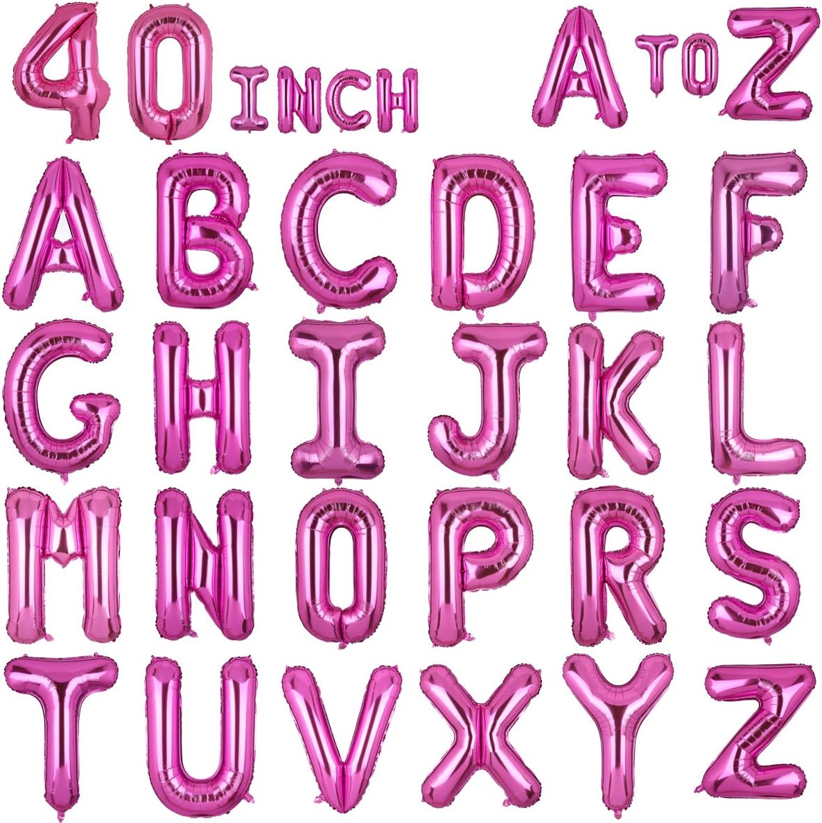 40 Inch Giant Pink Letter A Foil Helium Balloons Big Single Mylar Balloon Birthday Party Decoration Supply Baby Shower (Pink A)