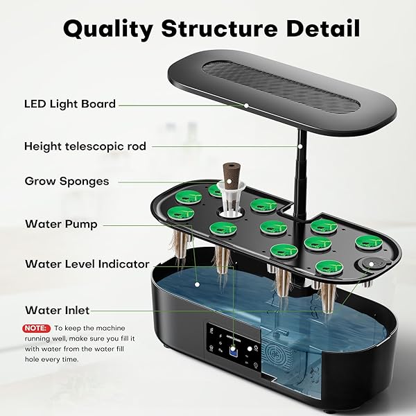 AHOPEGARDEN HYDROPONICS GROWING SYSTEM KIT INDOOR HERB GARDEN WITH GROW LIGHT 12 PODS, WITH LCD TOUCH PANEL HYDROPONIC PLANTER, PLANTING HEIGHT UP TO 17″, GROWER HARVEST FRESH VEGGIE LETTUCE, BLACK