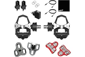 Favero Assioma Duo, Dual-Sensing Side Pedal Based Cycling Power Meter with Extra Cleats, Look Keo Grip Road Cleats with RiseUP Cleaning Cloth Bundle