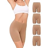 voenxe Women Cotton Boy Shorts Underwear,Lady Boxer Brief,High Waist Anti Chafe Short for Under Dress,Soft Biker Panty 4Pack Nude
