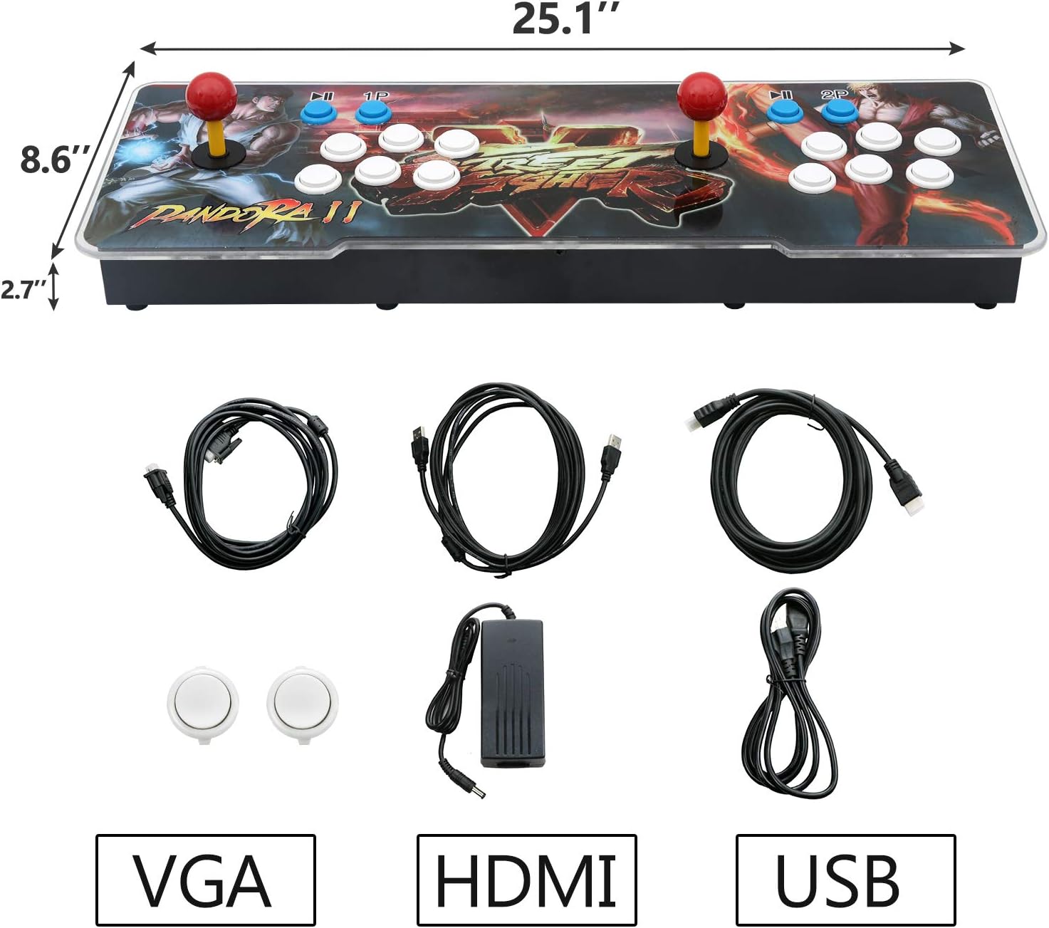【3003 Games in 1】 Arcade Game Console ,Pandora Treasure 3D Double Stick,3003 Classic Arcade Game,Search Games, Support 3D Games,Favorite List, 4 Players Online Game,1280X720 Full HD Video Game (Black): Toys & Games