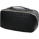 YOOAEFRTY Cosmetic Bags Travel Makeup Bag for Women, Large Wide-open Waterproof Portable PU Leather Makeup Organizer Storage Toiletry Bag