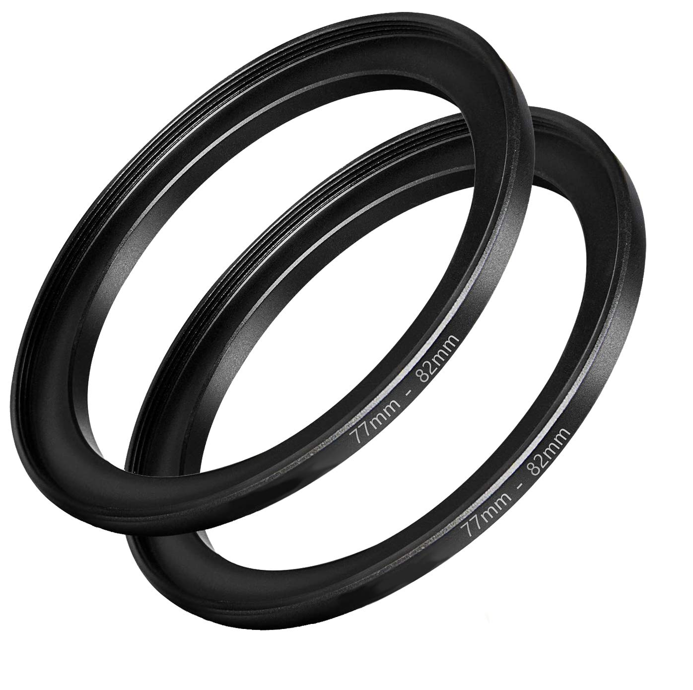 77mm-82mm Step Up Ring [ 77mm Lens to 82mm Filter ], FANZR Camera Lens Filter Adapter Ring Lens, Premium Aluminum (2 Pack)