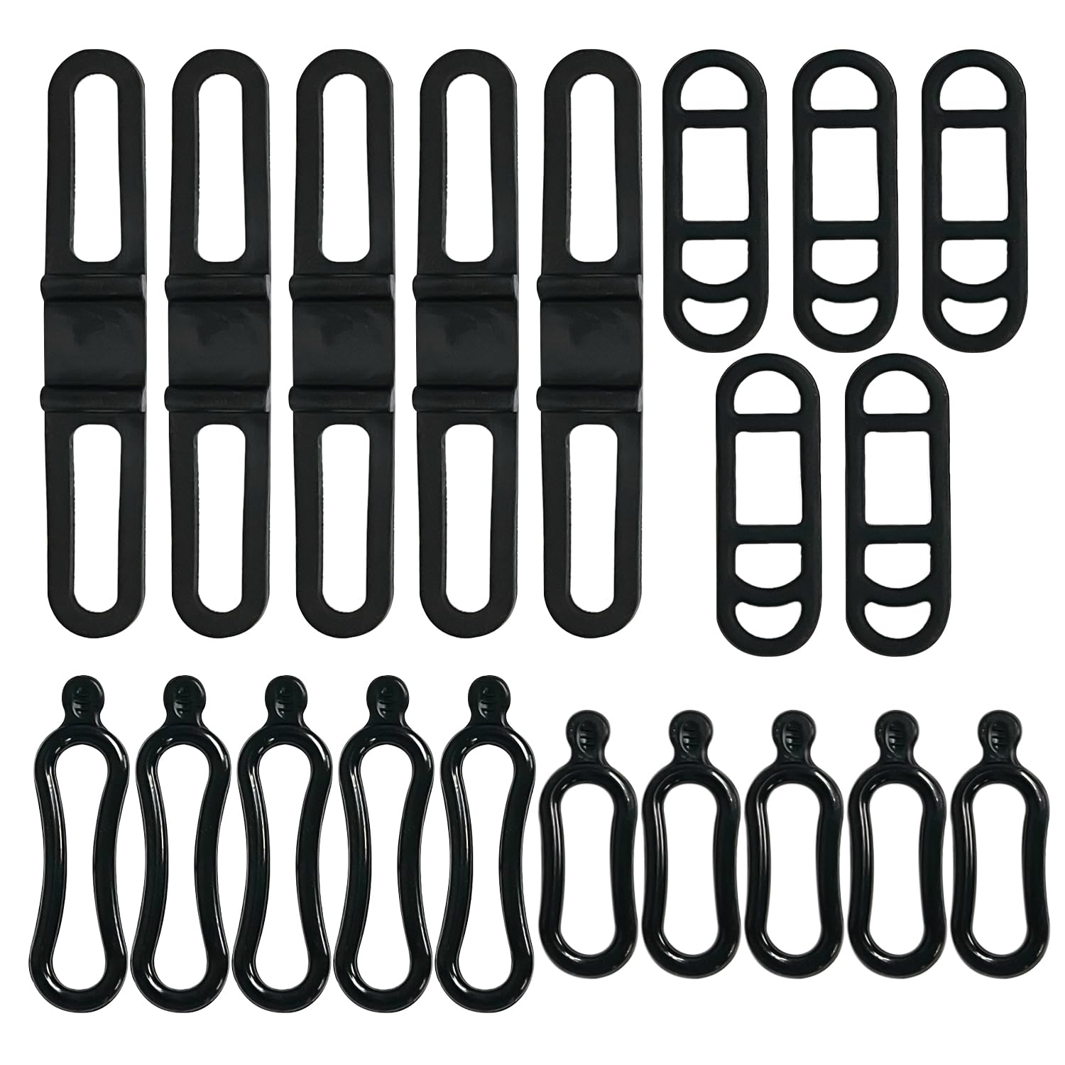 GVSAVY 20pcs Bicycle Silicone Strap, Bike Light Elastic Strap, Flashlight Mounting Bracket, Bike Accessories, Suitable for Bike Light, Flashlight, Odometer (Black)