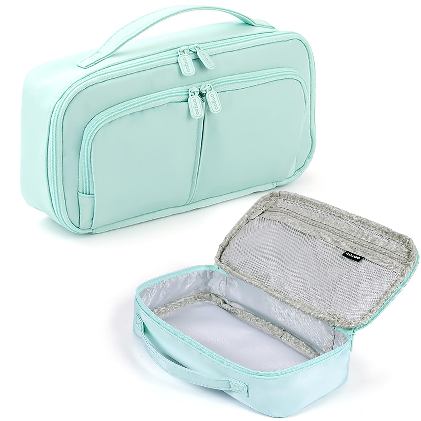 Pencil Case Large Capacity Pencil Cases for Students Kids Girls Boys, Portable Double Zipper Green Pencil Pouch Organizer Bag School Office Aesthetic Supplies for Secondary School Teens Adults Women