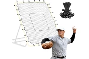 Toofrito 4x4.5 ft Baseball Softball Rebounder Net Replacement (NET ONLY) with Strike Zone and Bungee Cords Fit for 4x4.5 ft E