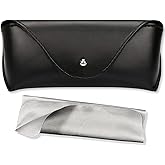 LogHog Portable Leather Glasses Case,Flexible Sunglasses Pouch Slim Case for Women Men Horizontal Eyeglass Case