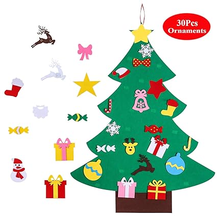 Antner 100cm Diy Felt Christmas Tree With 30pcs Removable Xmas