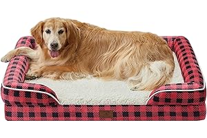 WNPETHOME Orthopedic Dog Beds for Large Size Dogs, Big Waterproof Dog Couch Bed with Washable Removable Cover, Medium Pet Bed Sofa with Sides