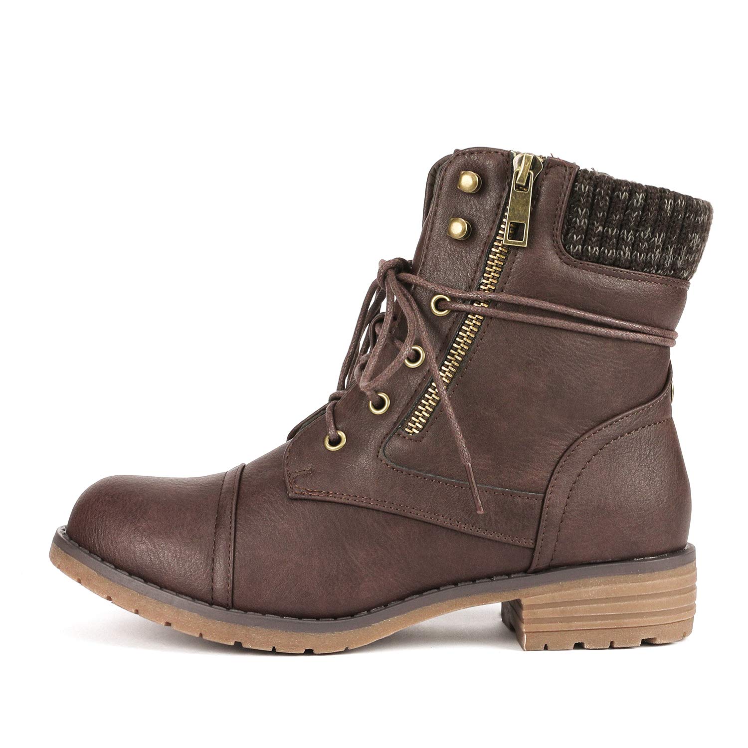 DREAM PAIRS Women's Lace Up Combat Boots Ankle Booties - Image 3