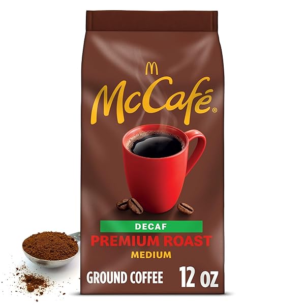MCCAFE PREMIUM ROAST DECAF, MEDIUM ROAST GROUND COFFEE, 12 OZ BAG