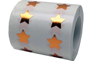 Metallic Bronze Star Stickers, 1/2 Inch Wide, 1000 Labels on a Roll