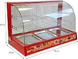 KuKoo 90cm Electric Food Warmer Cabinet Red Stainless Steel 3 Sliding Doors view 7