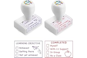 WAHXIAOSW Happy Teaching Checkbox Grading Stamps - Teacher Gifts, Easy Grading, Improved Efficiency (Red+Purple)