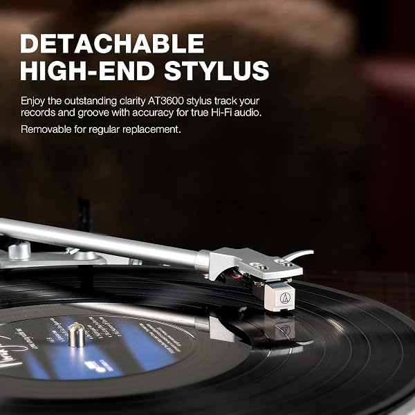 TURNTABLES BELT-DRIVE RECORD PLAYER WITH WIRELESS OUTPUT CONNECTIVITY, VINYL PLAYER SUPPORT 33&45 RPM SPEED PHONO LINE USB DIGITAL TO PC RECORDING WITH ADVANCED MAGNETIC CARTRIDGE&COUNTERWEIGHT