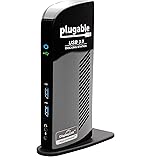 Plugable USB 3.0 Universal Laptop Docking Station Dual Monitor for Windows and Mac (Dual Video: HDMI and DVI/VGA/HDMI, Gigabi