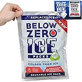 Below Zero Reusable Ice Packs for Coolers – Long Lasting Cooler Ice Pack Blocks, Leak-Proof Freezer Packs for Camping, Lunch Boxes & Travel