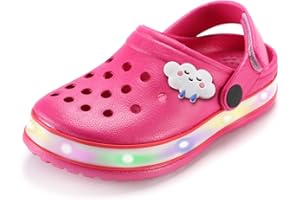 VIYEAR Kids Boys Girls LED Clogs Cute Lightweight Summer Slippers Garden Beach Sandals