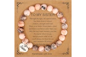 Gybver Natural Stone Bracelet Gifts for Girls Women, Inspirational Encouragement Gifts for Women, Heart Bracelets as Birthday Gifts for Teen Girls with Message Card
