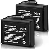 Auzoe 3500mAh 7.4V Battery Pack of 2, Batteries for Heated Gloves, Rechargeable Lithium Polymer Battery Replacement, Socks, Hats, Mittens, Vest, Jacket, Hand Muff, Boots, Hat, Knee Braces