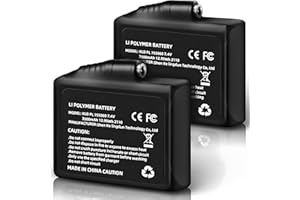 Auzoe 3500mAh 7.4V Battery Pack of 2, Batteries for Heated Gloves, Rechargeable Lithium Polymer Battery Replacement, Socks, Hats, Mittens, Vest, Jacket, Hand Muff, Boots, Hat, Knee Braces