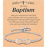 Eryuor Confirmation Baptism Gifts-Love is Forever Infinity Cross Bracelet Christian Gifts for Women Teens