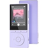 64GB MP3 Player with Bluetooth 5.3, Music Player with HiFi Sound for Sports Runners, 2.4" Screen MP3 Player Built in HD Speaker Voice Recorder E-Book, Expanded Up to 128GB, Earphone Included, Purple