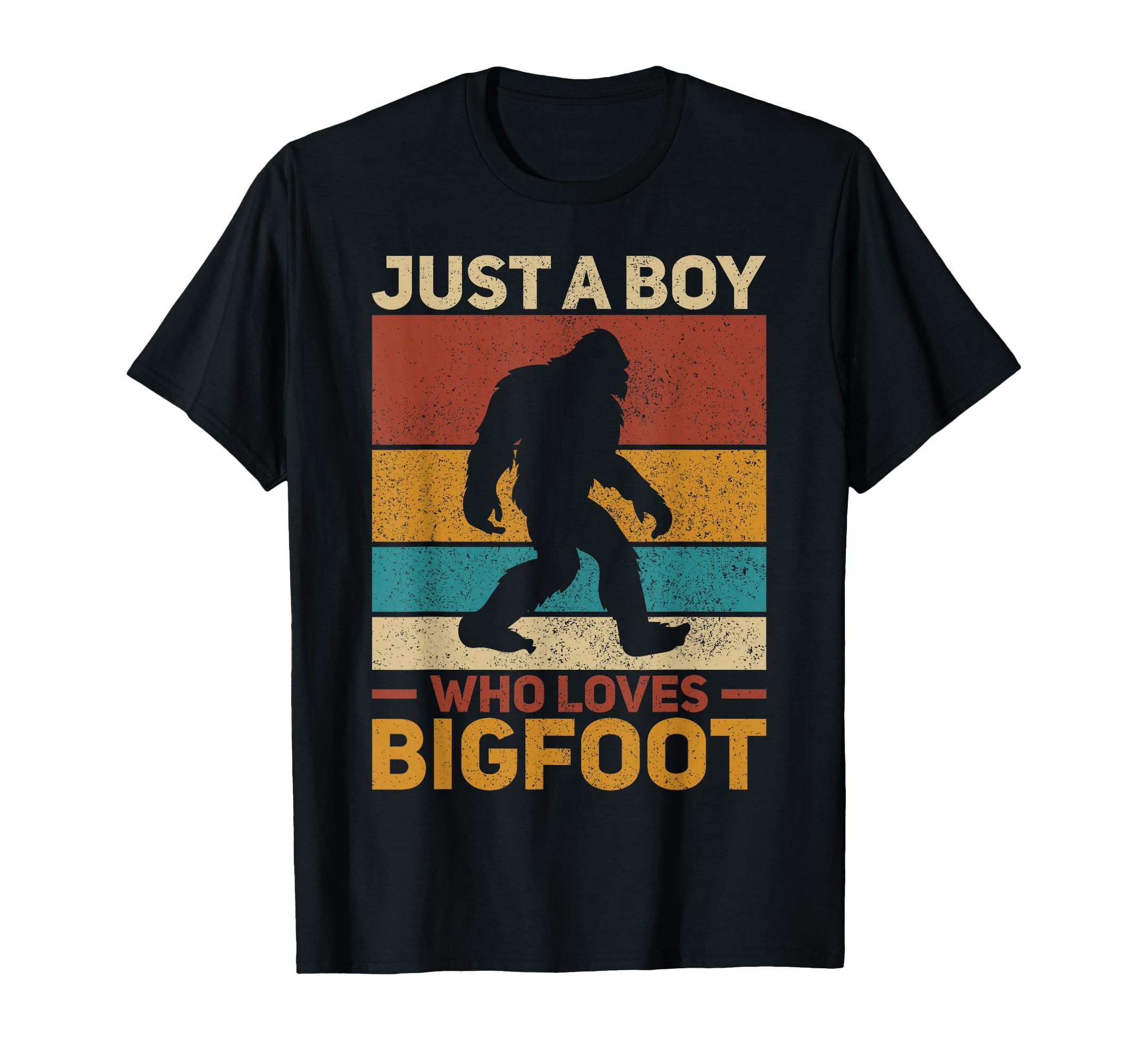 Photo 1 of Just A Boy Who Loves Bigfoot Mens Big Foot Kids Sasquatch T-Shirt