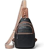 LATMAP Sling Bag For Women Faux Leather Small Casual Daypack Backpack Fanny Pack Crossbody Chest Bags Purse