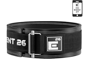 Element 26 Hybrid Leather Weight Lifting Belt for Men & Women - Self locking Adjustable Leather Belt for Powerlifting, Olympic lifting & Functional Fitness - Weight Belt, Squat Belt, Back Support