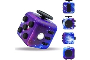Dcoinc Cube Fidget Toy, 6 Sided Fidget Toy Cube for Adults and Kids Cube Fidget Toys Anxiety Relief & Focus, Audible/Silent Fidget Toys for ADD/ADHD/OCD