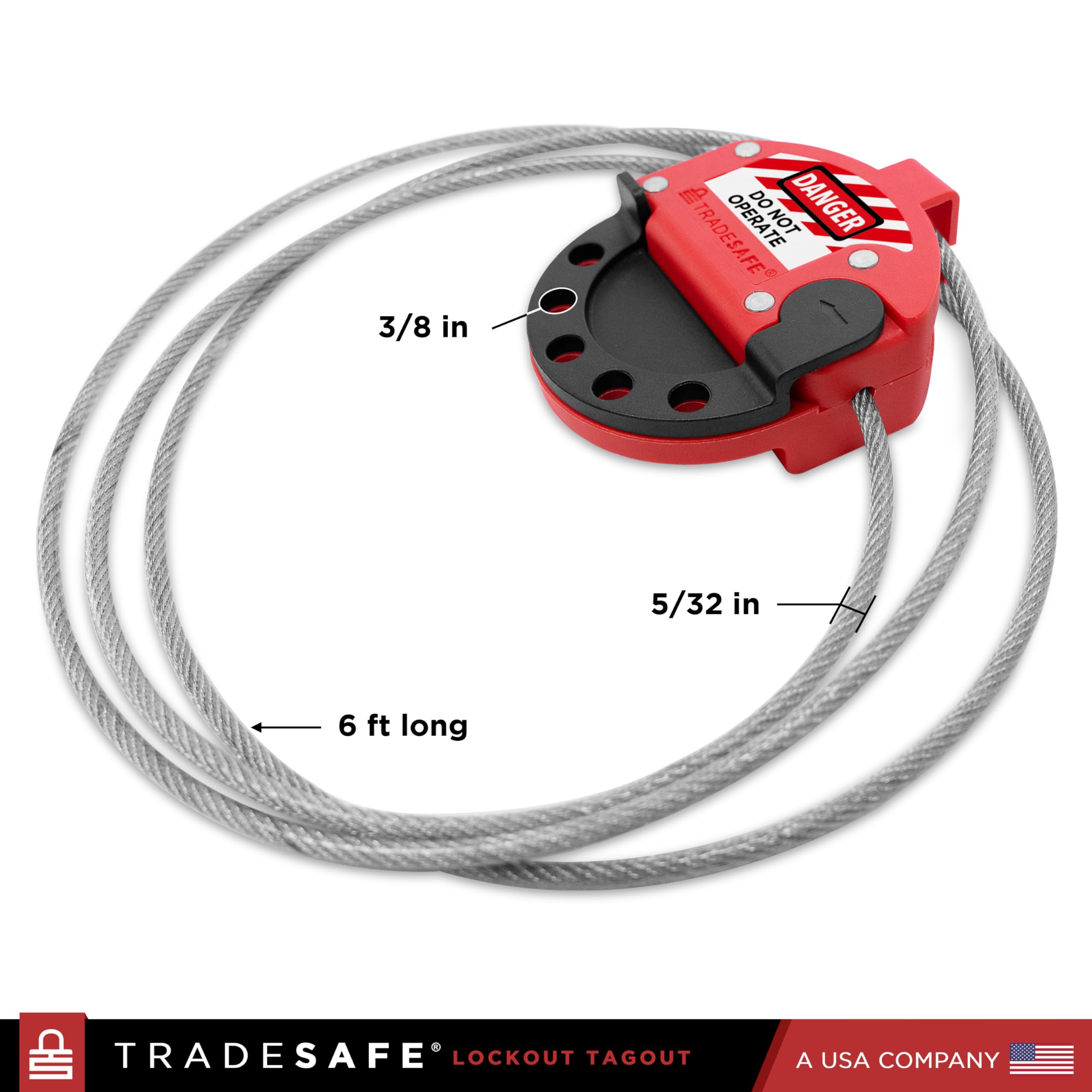 Mua TRADESAFE Lockout Tagout Cable Lock - 6ft Adjustable Cable Lockout ...